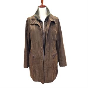 Vintage Jones New York women's brown casual double closure quilted coat winter M